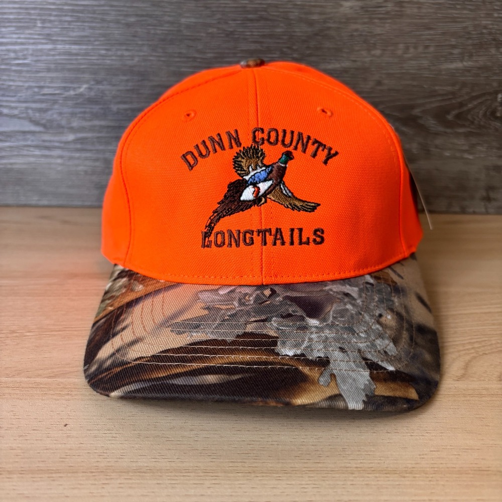 Dunn County Longtails Hat Cap Strap Back Orange Hunting Kings Camo NWT